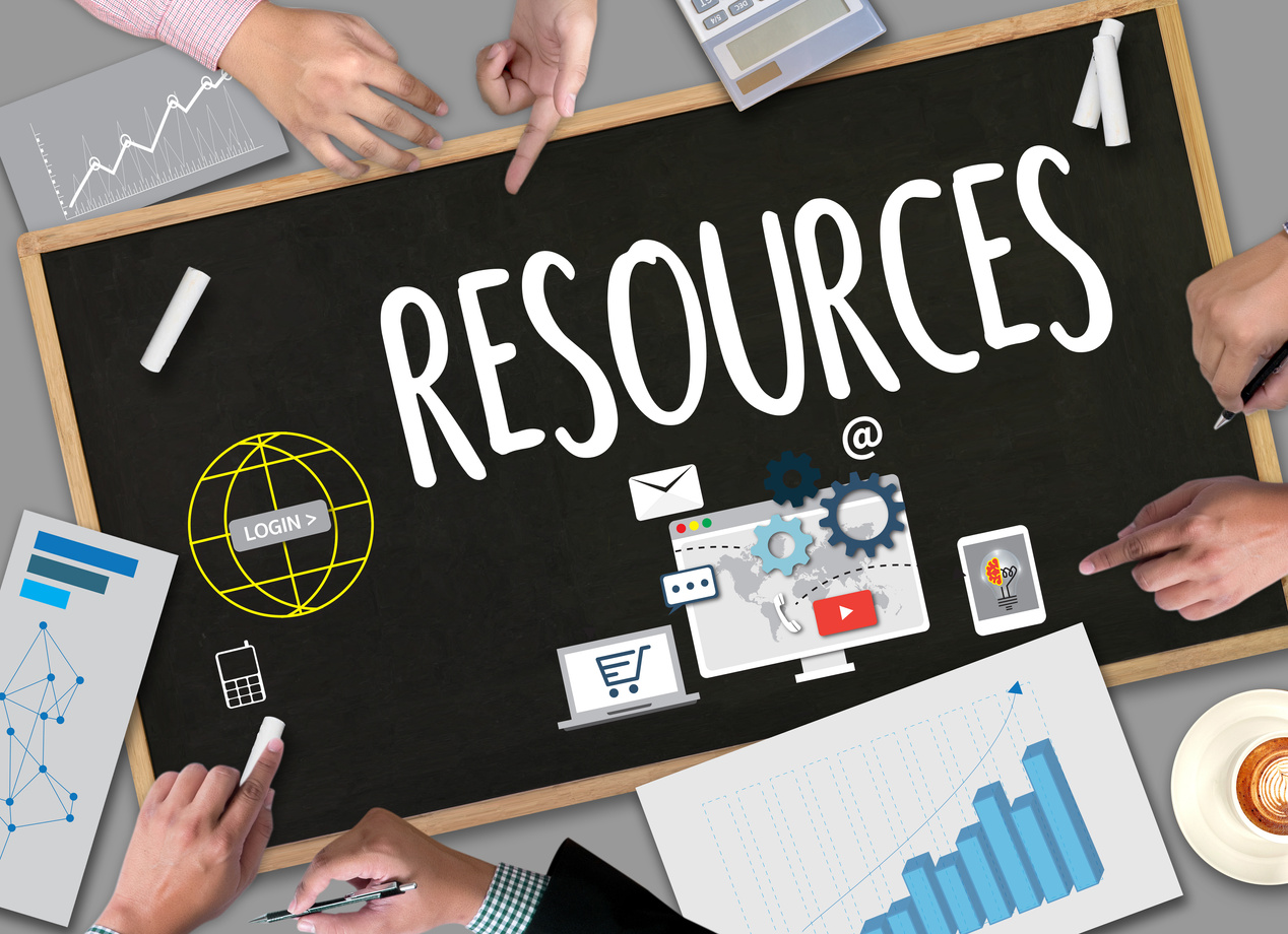 Resources in human resources, business professional graphic